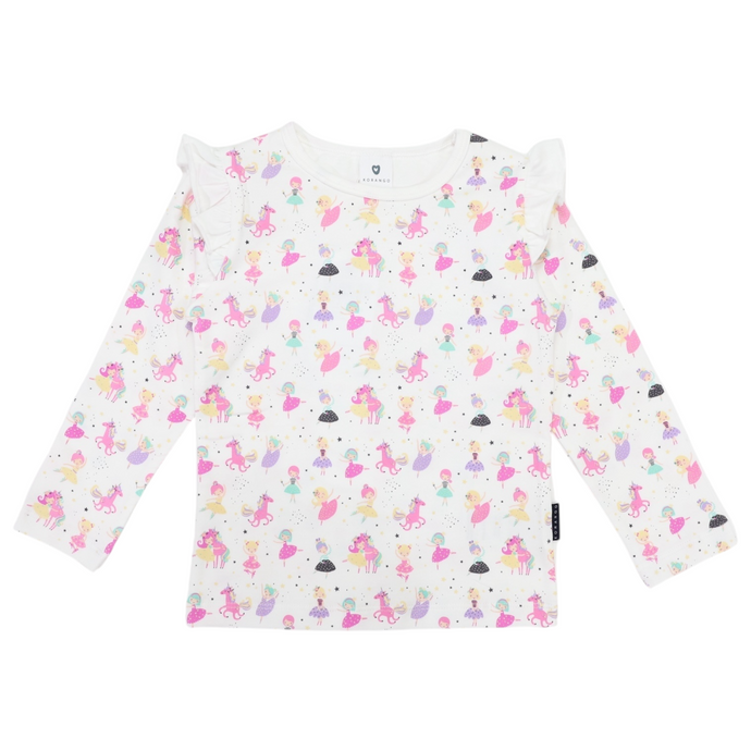 KORANGO - Dancing Unicorn Frill Print Tee