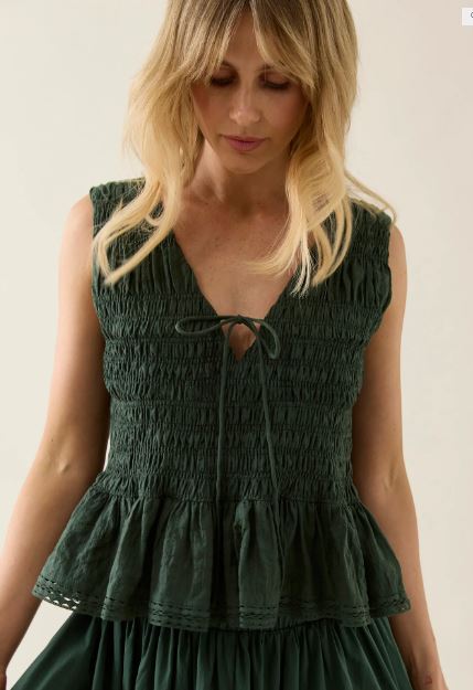 ISLE OF MINE - Esther Shirred Tank - Myrtle