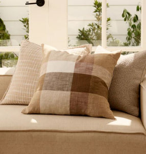 MADRAS LINK - Heidi Coffee Check Cushion