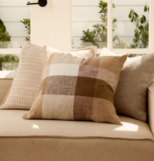 MADRAS LINK - Heidi Coffee Check Cushion
