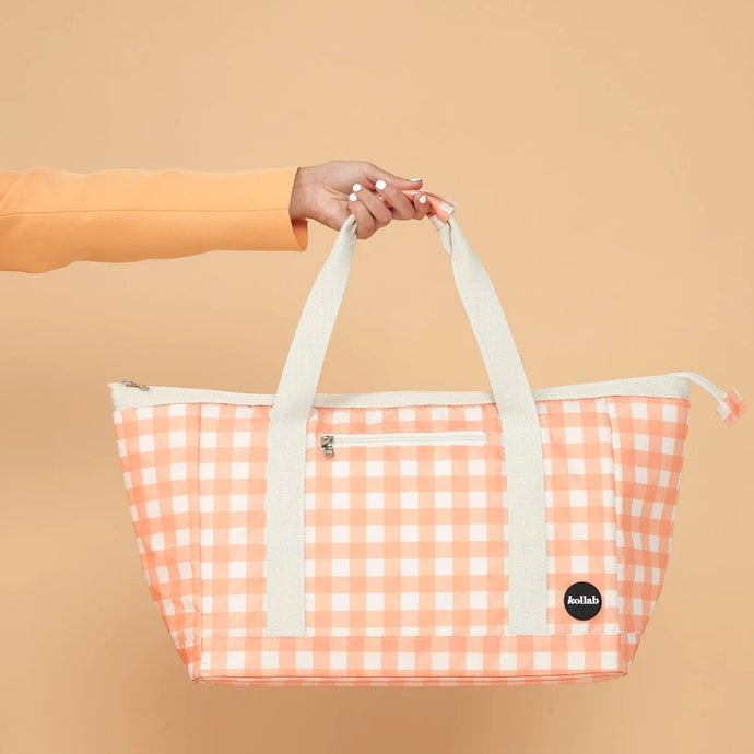 KOLLAB - Tote Bag Apricot Check