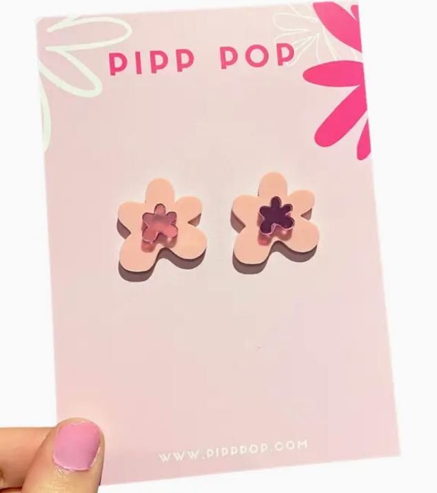 PIPP POP - Petal Flower Studs - Blush & Pink