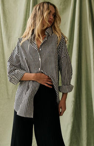 CARTEL & WILLOW - Tammy Shirt - Black/White Stripe