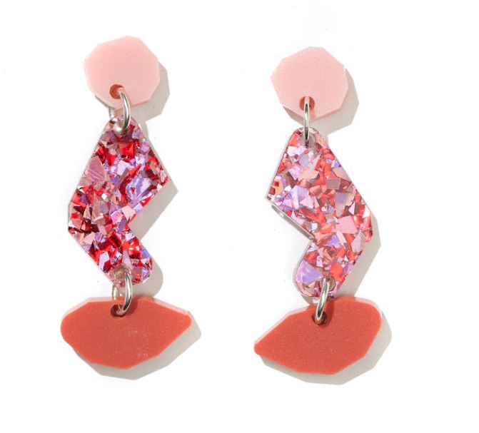 EMELDO - Winnie Earrings - Pink & Red