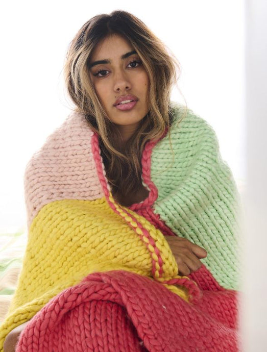 KIP & CO - Melon Chunky Knit Blanket