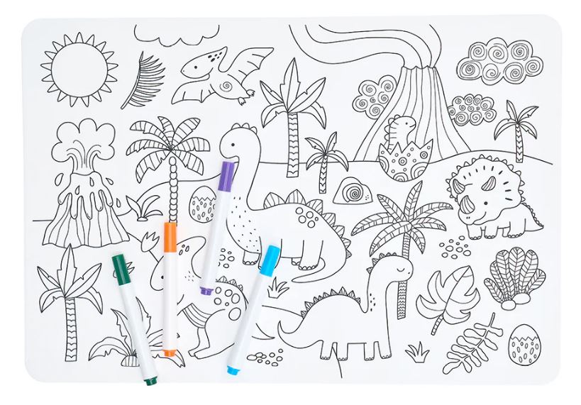 ANNABEL TRENDS - Silicone Colouring Mat - Dinosaurs