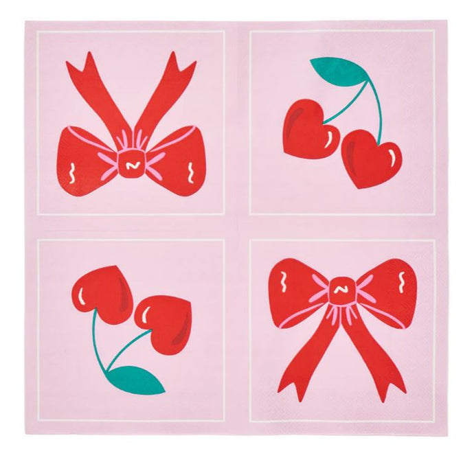 ANNABEL TRENDS - Bows & Cherries Paper Napkins 20pc