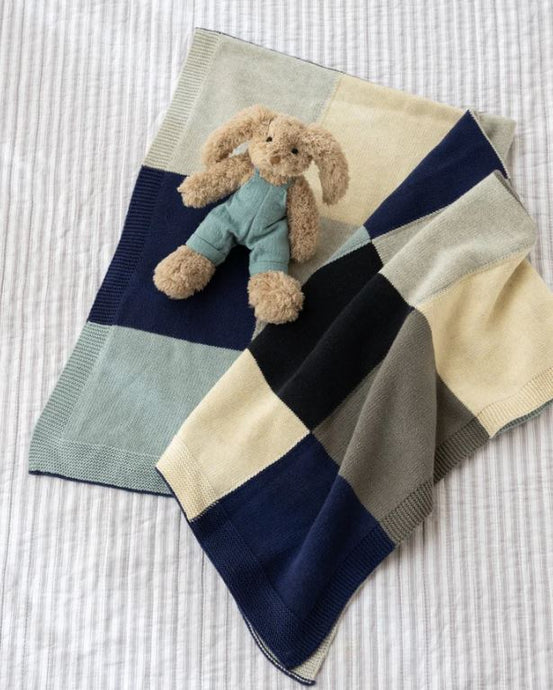 NANA HUCHY - Patchwork Baby Blanket Blue