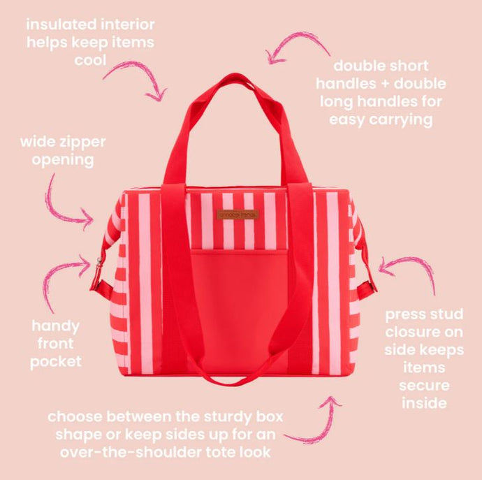 ANNABEL TRENDS - Picnic Cooler Bag - Red Stripe