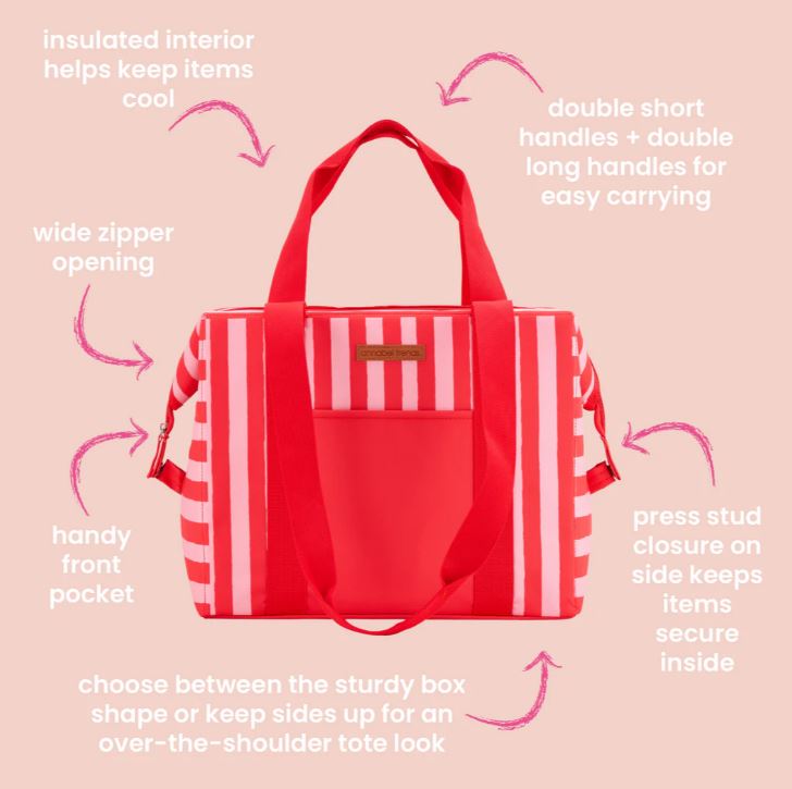 ANNABEL TRENDS - Picnic Cooler Bag - Red Stripe