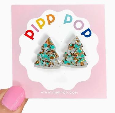PIPP POP - Gitter Christmas Tree Stud - Snowy