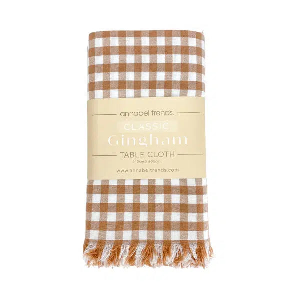 Tablecloth – Classic Gingham – 300cm- Clay