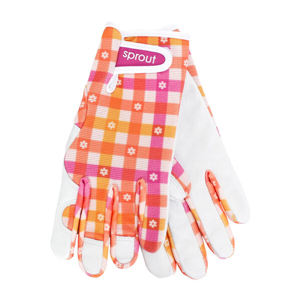 Sprout Goatskin Gloves- Daisy Gingham