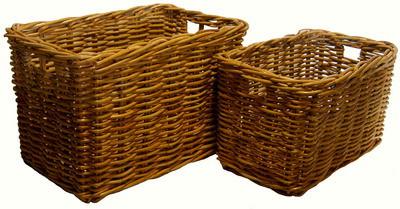 Natural Cane Log Basket - Large