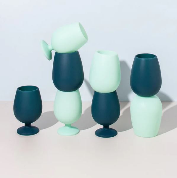 PORTER GREEN - Fegg - PAISLEY set 2 Silicone Tumblers