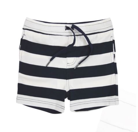 KORANGO - Striped Cotton Short - NAVY STRIPE