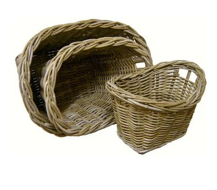 RADIANT IMPORTS - Oval Dip Grey Rattan Wash Basket