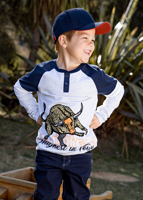 Thomas Cook- Boys Toughest In Town L/S Henley Tee