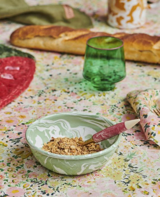 KIP & CO - Green Marble Enamel Cereal Bowl 2p Set