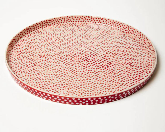 JONES & CO - Chino Red Spot Round Platter